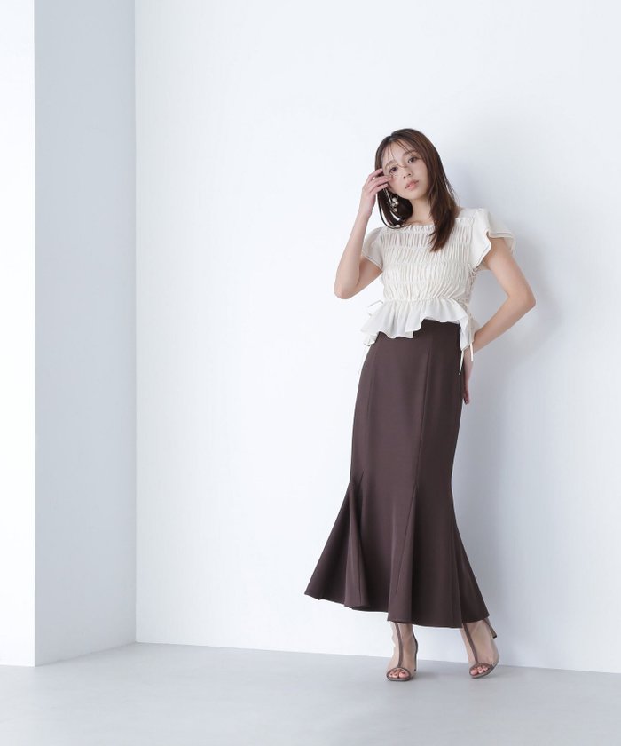 【ナチュラル ビューティー ベーシック/NATURAL BEAUTY BASIC】のヘム切替マーメイドスカート インテリア・キッズ・メンズ・レディースファッション・服の通販 founy(ファニー) https://founy.com/ ファッション Fashion レディースファッション Fashion for Women スカート Skirts マーメイド Mermaid, Fishtail Silhouette 切替 Switching, Contrast Panel |ID: prp329100004554571 ipo3291000000032621916