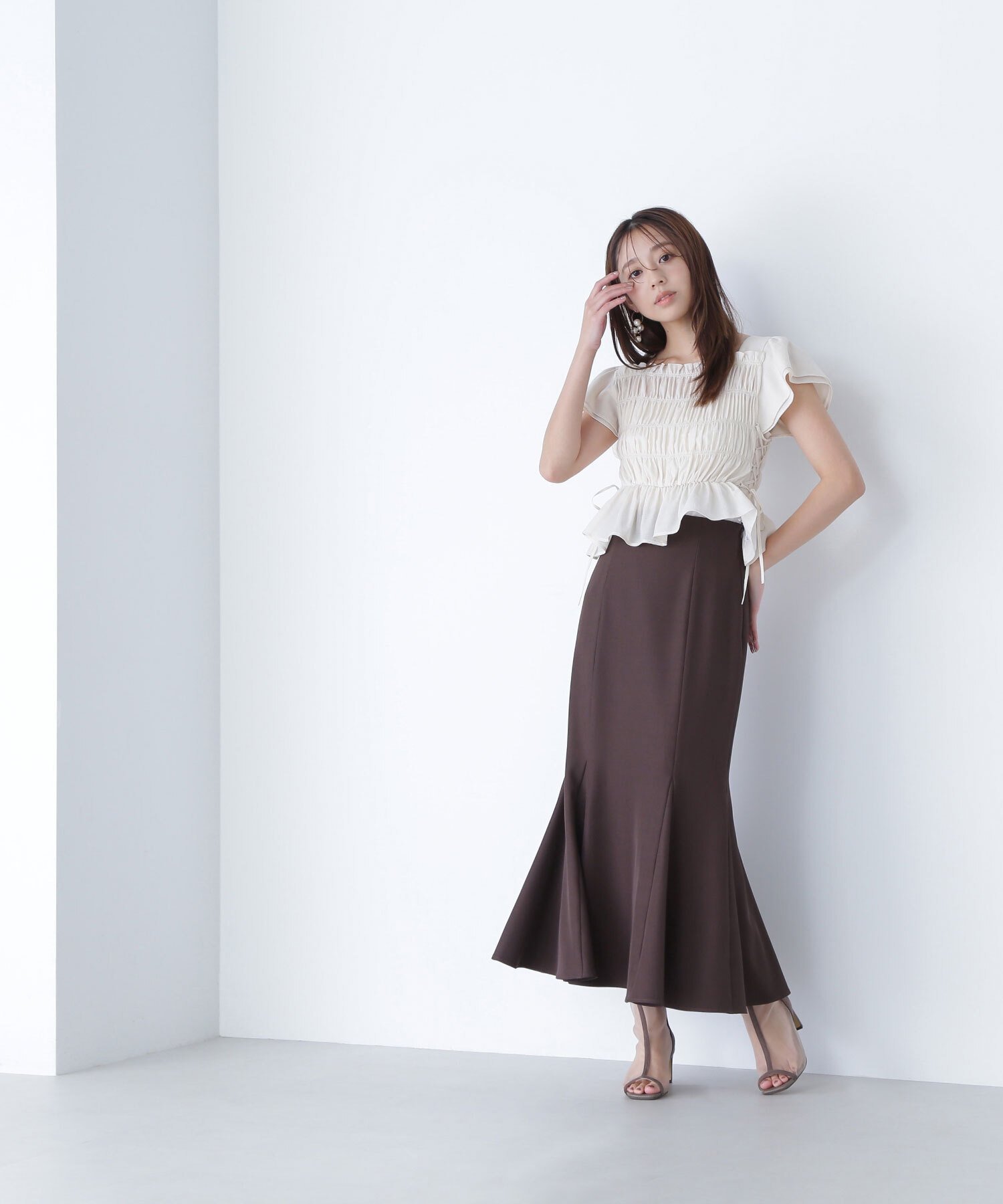 【ナチュラル ビューティー ベーシック/NATURAL BEAUTY BASIC】のヘム切替マーメイドスカート インテリア・キッズ・メンズ・レディースファッション・服の通販 founy(ファニー) 　ファッション　Fashion　レディースファッション　Fashion for Women　スカート　Skirts　マーメイド　Mermaid, Fishtail Silhouette　切替　Switching, Contrast Panel　ダークブラウン1|ID: prp329100004554571 ipo3291000000032621917