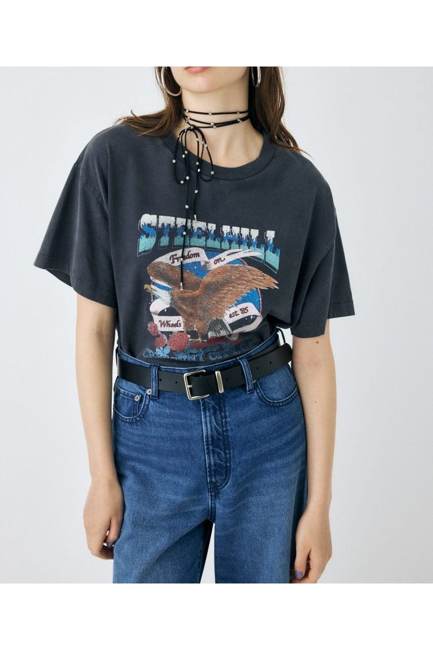 【マウジー/moussy】のCA MOTORSHOP Tシャツ インテリア・キッズ・メンズ・レディースファッション・服の通販 founy(ファニー) 　ファッション　Fashion　レディースファッション　Fashion for Women　トップス・カットソー　Cut & Sew Tops　シャツ・ブラウス・オフィスカジュアル　Elegant Blouses & Button-Ups　ロングTシャツ・Tシャツ　Longline T-Shirts & Tees　おすすめ　Recommended / Our Picks　ビッグ　Big, Oversized　人気　Popular, Best Seller　再入荷　Restock / Back in Stock　L/BLK1|ID: prp329100004554642 ipo3291000000032713237