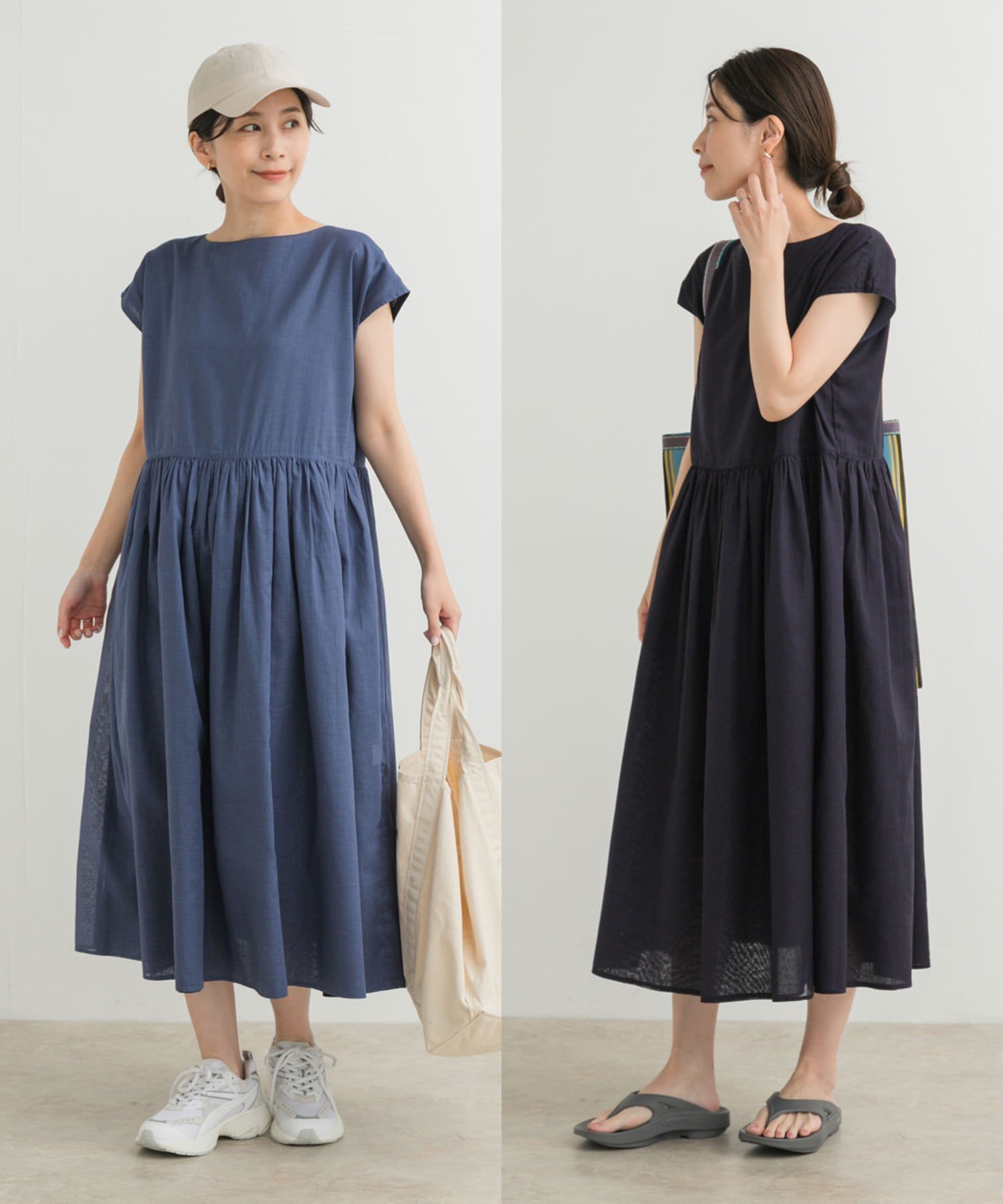 【アーバンリサーチ ドアーズ/URBAN RESEARCH DOORS】の『UR TECH』ボイルリバーシブルワンピース インテリア・キッズ・メンズ・レディースファッション・服の通販 founy(ファニー) 　ファッション　Fashion　レディースファッション　Ladies' Fashion Online　ワンピース　Dress　インナー　Inner　ウェーブ　Wave　抗菌　Antibacterial　スリーブ　Sleeve　パターン　Pattern　フレンチ　French　リバーシブル　Reversible　ルーズ　Loose　ロング　Long　冬　Winter　S/S・春夏　Ss・Spring/Summer　夏　Summer　2025年　2025　2025春夏・S/S　Ss,Spring/Summer,2025　S.BL×NVY|ID: prp329100004554658 ipo3291000000032552667