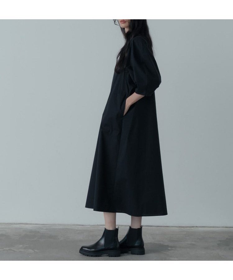 【インディヴィ/INDIVI】のフォルムスリーブワンピース インテリア・キッズ・メンズ・レディースファッション・服の通販 founy(ファニー) 　ファッション　Fashion　レディースファッション　Fashion for Women　ワンピース　Dresses　アクセサリー　Fashion Accessories　サンダル　Sandals, Summer Shoes　ショート　Short, Short Length　シンプル　Simple, Minimal　スニーカー　Sneakers, Trainers　スリーブ　Sleeve, Long Sleeve / Short Sleeve　エレガント 上品　Elegant　ブラック|ID: prp329100004554675 ipo3291000000033546586