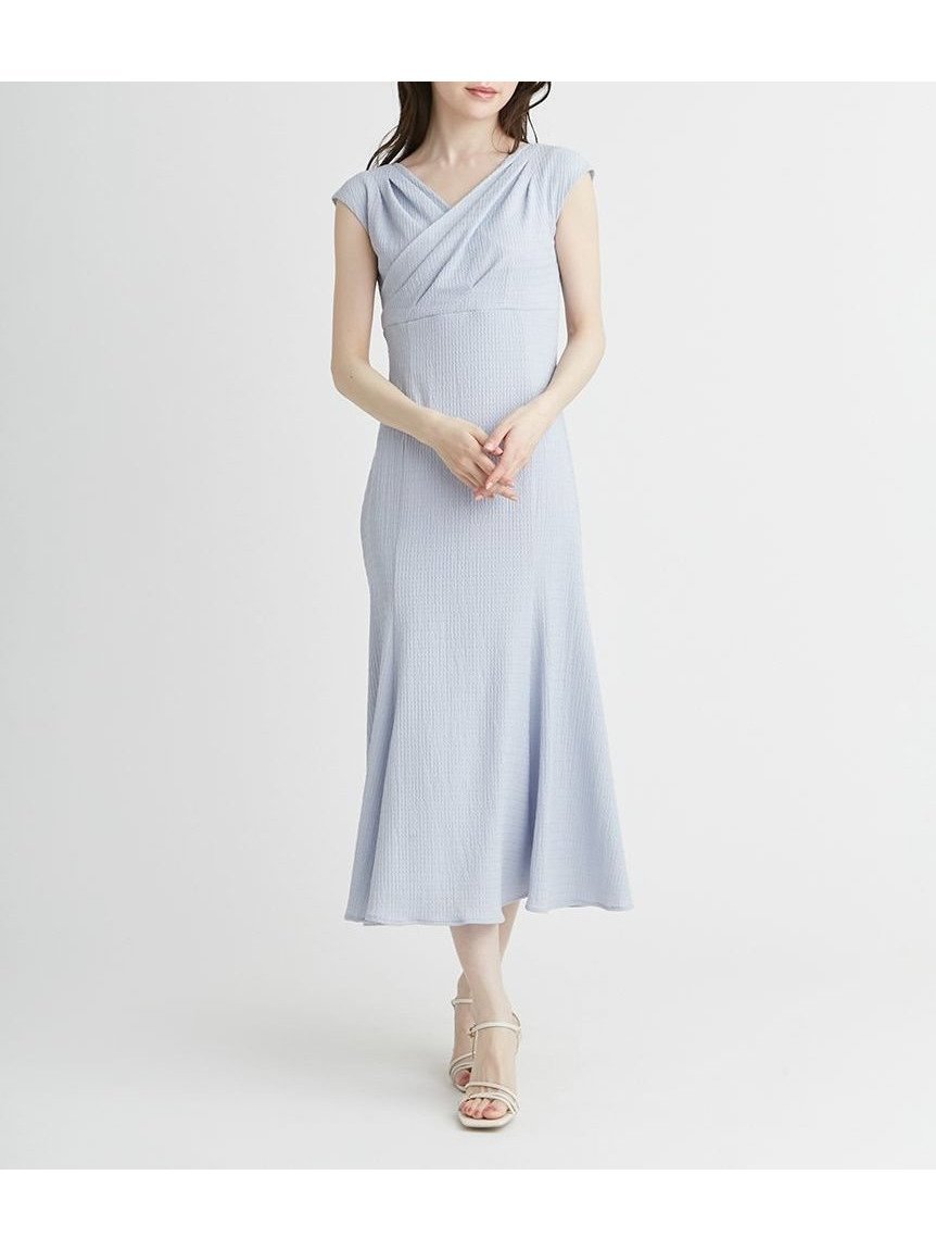 【セルフォード/CELFORD】のストレッチカシュクールワンピース インテリア・キッズ・メンズ・レディースファッション・服の通販 founy(ファニー) 　ファッション　Fashion　レディースファッション　WOMEN　ワンピース　Dress　カシュクール　Cachecoeur　バランス　Balance　マーメイド　Mermaid　夏　Summer　SAX[083]|ID: prp329100004554703 ipo3291000000032300288