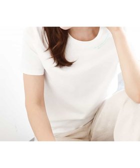 【エムケイ ミッシェルクラン/MK MICHEL KLEIN】の刺繍ロゴTシャツ/接触冷感/UVカット/洗える 人気、トレンドファッション・服の通販 founy(ファニー) ファッション Fashion レディースファッション Fashion for Women トップス・カットソー Cut & Sew Tops シャツ・ブラウス・オフィスカジュアル Elegant Blouses & Button-Ups ロングTシャツ・Tシャツ Longline T-Shirts & Tees インナー Innerwear キャミソール Camisole, Spaghetti Strap Top コンパクト Compact, Small Size ベーシック Basic, Essential 冬 Winter / This Winter 夏 Summer 春 Spring 洗える Machine Washable 秋 Autumn |ID:prp329100004554724