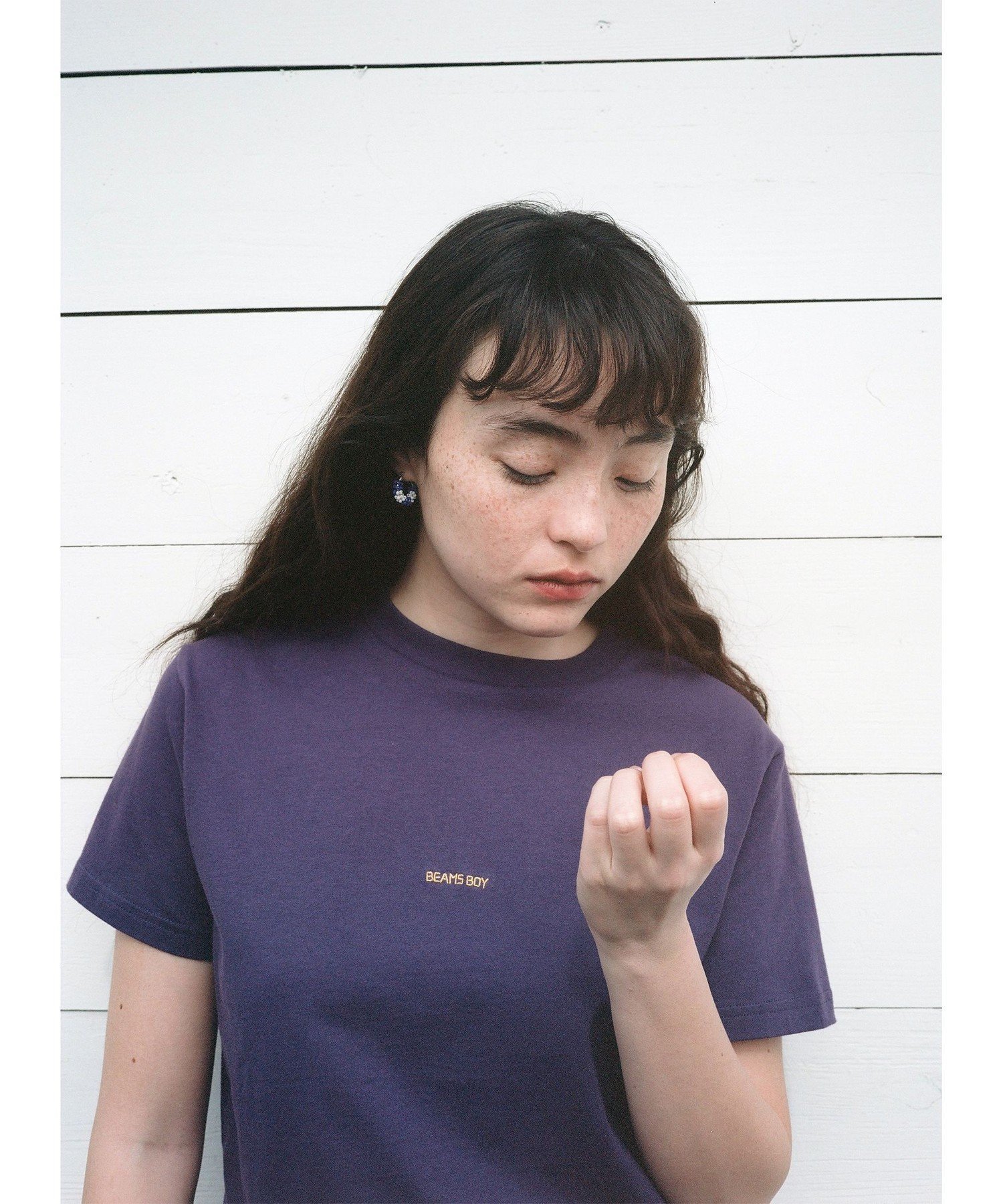 【ビームス ウイメン/BEAMS】の【8/7再値下げ】ボーイ エンブロイダリー クルー ショートスリーブ Tシャツ インテリア・キッズ・メンズ・レディースファッション・服の通販 founy(ファニー) 　ファッション　Fashion　レディースファッション　Fashion for Women　トップス・カットソー　Cut & Sew Tops　シャツ・ブラウス・オフィスカジュアル　Elegant Blouses & Button-Ups　ロングTシャツ・Tシャツ　Longline T-Shirts & Tees　インナー　Innerwear　ウェーブ　Wavy Pattern　エンブロイダリー　Embroidery Design　カーディガン　Cardigan, Knitwear　ショート　Short, Short Length　シンプル　Simple, Minimal　スタンダード　Standard, Basic　スリーブ　Sleeve, Long Sleeve / Short Sleeve　定番　Standard, Basic Item　フロント　Front, Front Design　プリント　Print, Printed Pattern　ベスト　Vest, Waistcoat　ベーシック　Basic, Essential　ワンポイント　One Point, Statement Accent　おすすめ　Recommended / Our Picks　PURPLE|ID: prp329100004554752 ipo3291000000033178368