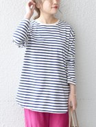 【シップス フォー ウィメン/SHIPS】のSHIPS any 吸水速乾 ラウンドヘム ロングスリーブ ワイド TEE ブルー|ID: prp329100004554768 ipo3291000000034809521