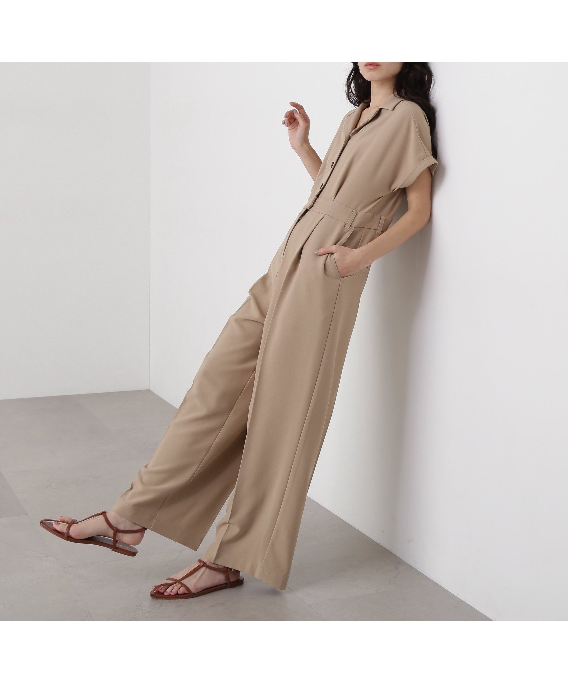 【エヌ ナチュラルビューティーベーシック/N.Natural Beauty basic】のカイキンオールインワン インテリア・キッズ・メンズ・レディースファッション・服の通販 founy(ファニー) 　ファッション　Fashion　レディースファッション　Ladies' Fashion Online　ワンピース　Dress　オールインワン ワンピース　All In One Dress　ストレッチ　Stretch　スリーブ　Sleeve　センター　Center　バランス　Balance　フレンチ　French　ベージュ|ID: prp329100004554782 ipo3291000000032652459