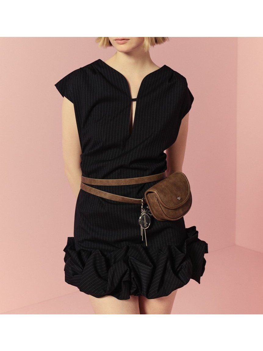 【リリーブラウン/Lily Brown】のバブルヘムストレッチミニワンピース インテリア・キッズ・メンズ・レディースファッション・服の通販 founy(ファニー) 　ファッション　Fashion　レディースファッション　Fashion for Women　ワンピース　Dresses　おすすめ　Recommended / Our Picks　ストライプ　Stripe, Striped Pattern　ストレッチ　Stretch, Stretchy Fabric　フィット　Fit, Slim Fit　モチーフ　Motif, Design Theme　無地　Plain, Solid Color　STRIPE[932]|ID: prp329100004554792 ipo3291000000032709300