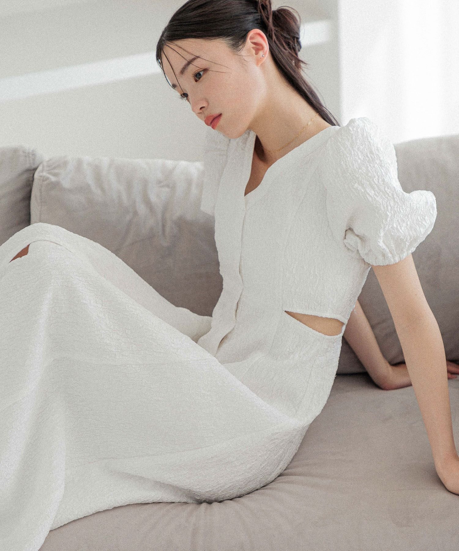 【ヘザー/Heather】のアソートカットアウトワンピース インテリア・キッズ・メンズ・レディースファッション・服の通販 founy(ファニー) 　ファッション　Fashion　レディースファッション　WOMEN　ワンピース　Dress　アクセサリー　Accessories　サンダル　Sandals　シンプル　Simple　スリーブ　Sleeve　フレア　Flare　ロマンティック　Romantic　人気　Popularity　オフホワイト|ID: prp329100004554805 ipo3291000000032353042
