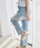 【ナイスクラップ/NICE CLAUP】のサイドあき美脚ストレッチデニム 人気、トレンドファッション・服の通販 founy(ファニー) ファッション Fashion レディースファッション WOMEN ストレッチ Stretch デニム Denim thumbnail サックスブルー|ID: prp329100004554838 ipo3291000000032192276