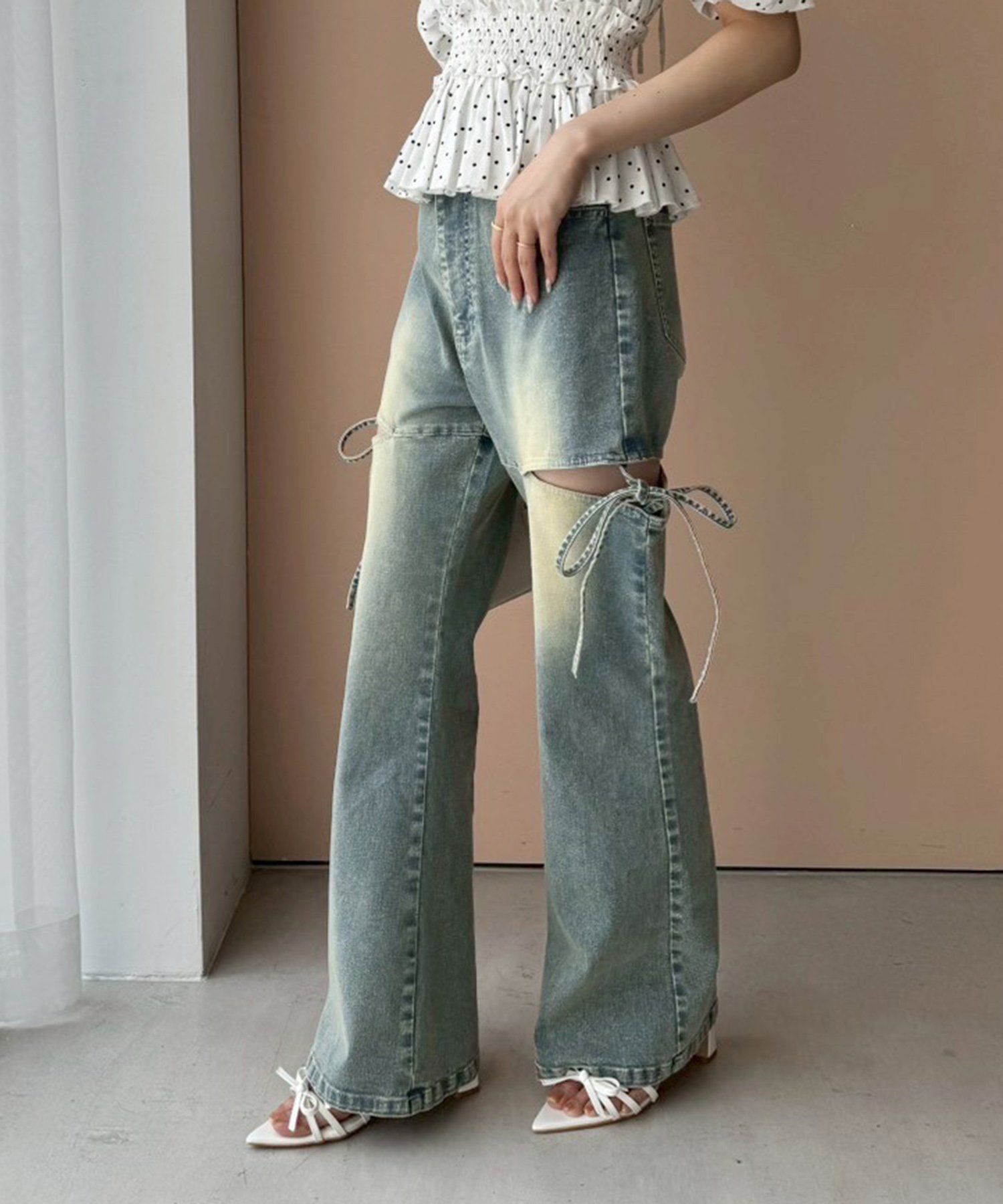 【ナイスクラップ/NICE CLAUP】のサイドあき美脚ストレッチデニム インテリア・キッズ・メンズ・レディースファッション・服の通販 founy(ファニー) 　ファッション　Fashion　レディースファッション　WOMEN　ストレッチ　Stretch　デニム　Denim　ブルー|ID: prp329100004554838 ipo3291000000032192278