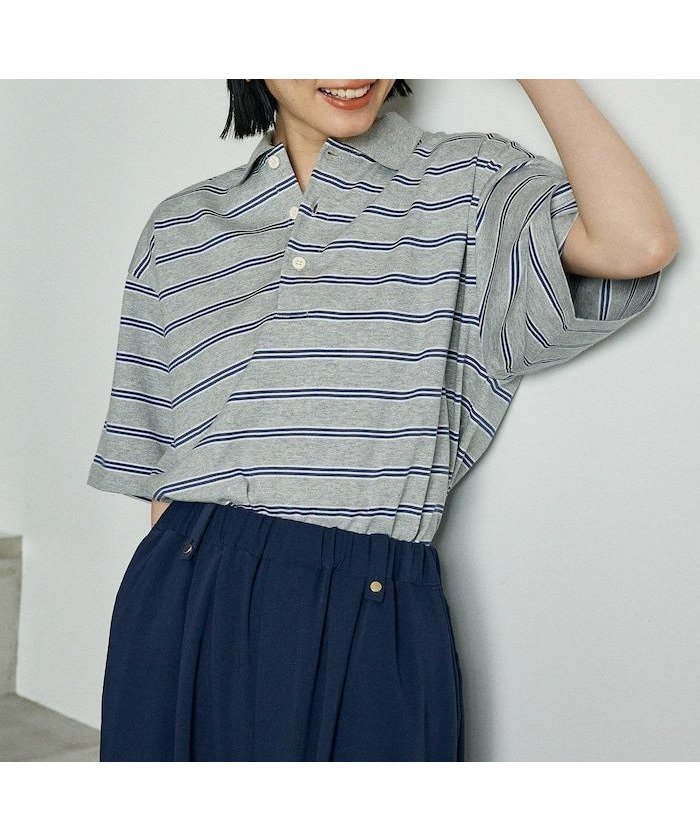 【フリークスストア/FREAK'S STORE】のマルチボーダー ポロシャツ 25SS インテリア・キッズ・メンズ・レディースファッション・服の通販 founy(ファニー) 　ファッション　Fashion　レディースファッション　Fashion for Women　トップス・カットソー　Cut & Sew Tops　シャツ・ブラウス・オフィスカジュアル　Elegant Blouses & Button-Ups　ポロシャツ・きれいめカジュアル　Smart-Casual Polo Tops　2025年　2025　2025春夏・S/S　Spring/Summer 2025 SS25　トレンド　Trend, Trending Now　ボーダー　Border, Stripe　ポロシャツ　Polo Shirt, Collared Tee　夏　Summer　S/S・春夏　SS, Spring/Summer, Warm Season　グレー|ID: prp329100004554876 ipo3291000000033633596