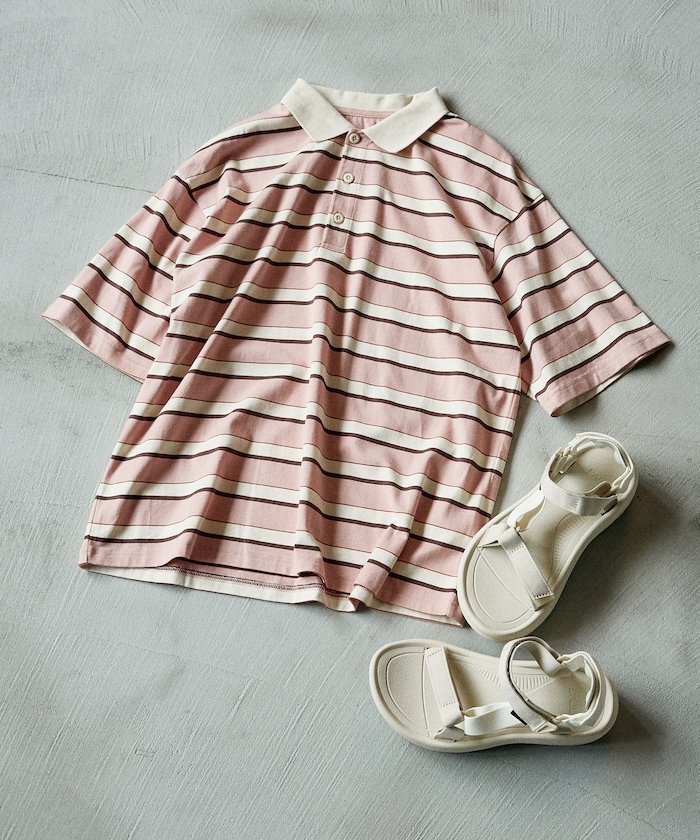 【フリークスストア/FREAK'S STORE】のマルチボーダー ポロシャツ 25SS インテリア・キッズ・メンズ・レディースファッション・服の通販 founy(ファニー) 　ファッション　Fashion　レディースファッション　Fashion for Women　トップス・カットソー　Cut & Sew Tops　シャツ・ブラウス・オフィスカジュアル　Elegant Blouses & Button-Ups　ポロシャツ・きれいめカジュアル　Smart-Casual Polo Tops　2025年　2025　2025春夏・S/S　Spring/Summer 2025 SS25　トレンド　Trend, Trending Now　ボーダー　Border, Stripe　ポロシャツ　Polo Shirt, Collared Tee　夏　Summer　S/S・春夏　SS, Spring/Summer, Warm Season　ピンク|ID: prp329100004554876 ipo3291000000033633598