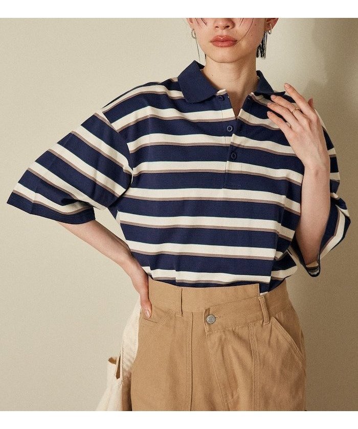 【フリークスストア/FREAK'S STORE】のマルチボーダー ポロシャツ 25SS インテリア・キッズ・メンズ・レディースファッション・服の通販 founy(ファニー) 　ファッション　Fashion　レディースファッション　Fashion for Women　トップス・カットソー　Cut & Sew Tops　シャツ・ブラウス・オフィスカジュアル　Elegant Blouses & Button-Ups　ポロシャツ・きれいめカジュアル　Smart-Casual Polo Tops　2025年　2025　2025春夏・S/S　Spring/Summer 2025 SS25　トレンド　Trend, Trending Now　ボーダー　Border, Stripe　ポロシャツ　Polo Shirt, Collared Tee　夏　Summer　S/S・春夏　SS, Spring/Summer, Warm Season　ネイビー|ID: prp329100004554876 ipo3291000000033633599