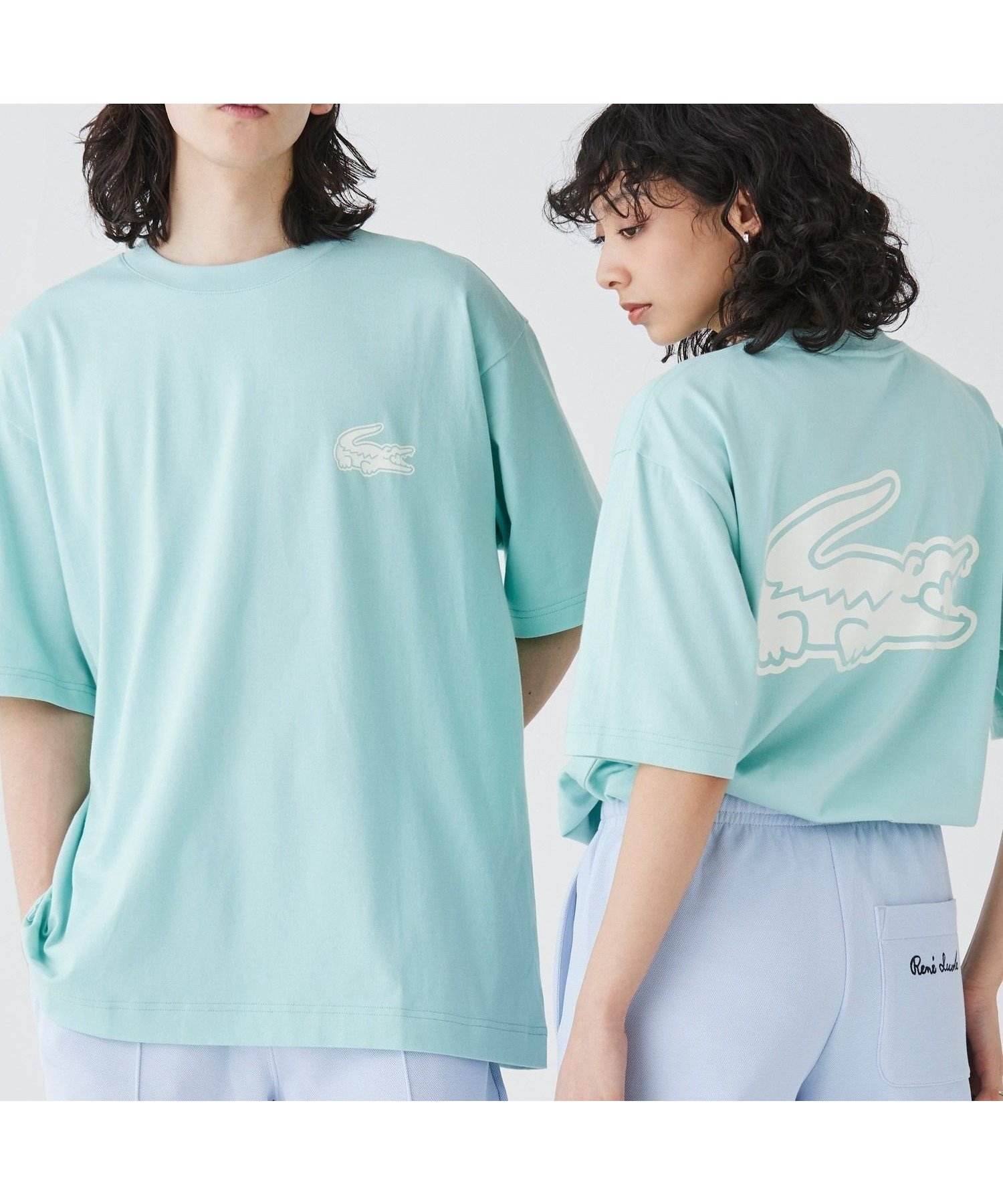 【ラコステ/LACOSTE / MEN】の【オンライン限定】LACOSTE オーバーサイズ バック プリント Tシャツ インテリア・キッズ・メンズ・レディースファッション・服の通販 founy(ファニー) 　ファッション　Fashion　メンズファッション　Fashion for Men　春　Spring　コンパクト　Compact, Small Size　スウェット / スエット　Sweatshirt, Sweatwear　ダウン　Down, Puffer　トレンド　Trend, Trending Now　ビッグ　Big, Oversized　フェミニン　Feminine, Girly　プリント　Print, Printed Pattern　ラバー　Rubber, Rubber Sole　リラックス　Relax, Relaxed Fit　ルーズ　Loose, Oversized　S/S・春夏　SS, Spring/Summer, Warm Season　おすすめ　Recommended / Our Picks　夏　Summer　2025年　2025　2025春夏・S/S　Spring/Summer 2025 SS25　ミント|ID: prp329100004554899 ipo3291000000032607836