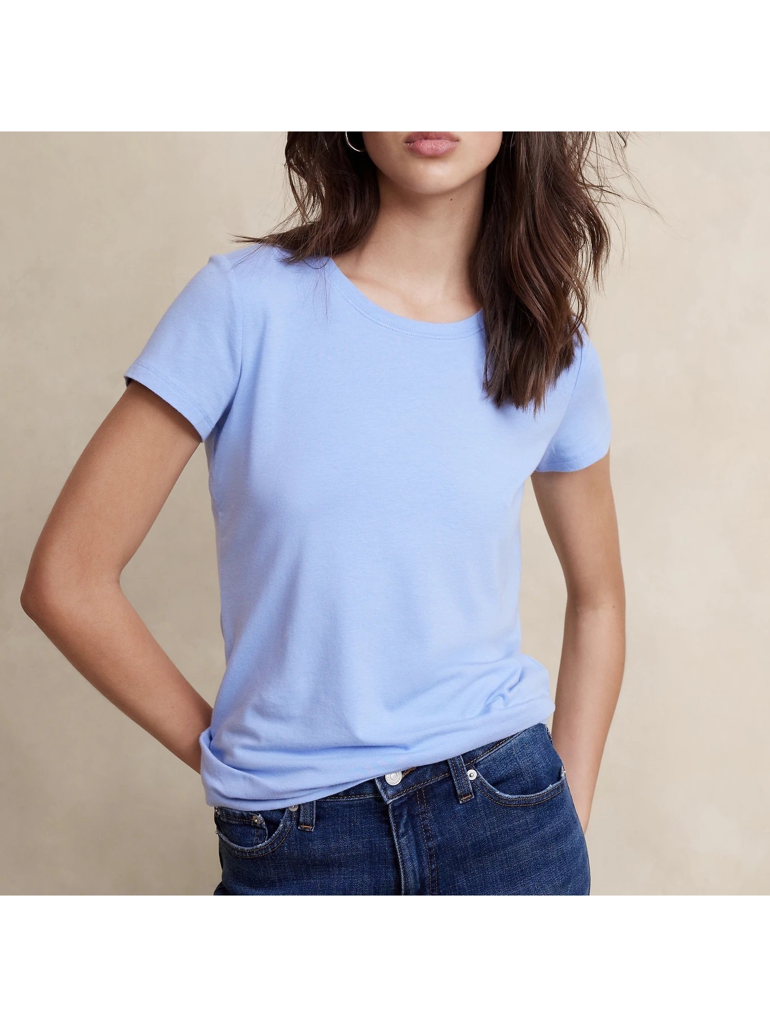 【バナナリパブリック ファクトリーストア/BANANA REPUBLIC FACTORY STORE】のBANANA REPUBLIC FACTORY STORE タイムレスクルーネックTシャツ インテリア・キッズ・メンズ・レディースファッション・服の通販 founy(ファニー) 　ファッション　Fashion　レディースファッション　WOMEN　トップス・カットソー　Tops/Tshirt　シャツ/ブラウス　Shirts/Blouses　ロング / Tシャツ　T-Shirts　ストレート　Straight　フィット　Fit　半袖　Short Sleeve　PASSION_FLOWER|ID: prp329100004554929 ipo3291000000032263022