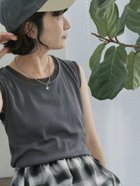 【サマンサモスモス/Samansa Mos2】のチュール付リブタンク チャコールグレー|ID: prp329100004554957 ipo3291000000033501705
