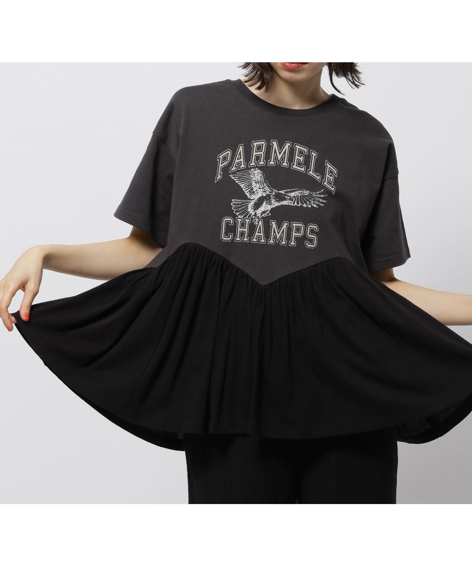 【ニコアンド/niko and】のフレアヘムプリントTシャツ 人気、トレンドファッション・服の通販 founy(ファニー) 　ファッション　Fashion　レディースファッション　Ladies' Fashion Online　トップス・カットソー　Tops/Tshirt　シャツ/ブラウス　Shirts/Blouses　ロング / Tシャツ　T-Shirts　おすすめ　Recommend　カーゴパンツ　Cargo Pants　デニム　Denim　バランス　Balance　フレア　Flare　プリント　Print　ミックス　Mix　夏　Summer　春　Spring　S/S・春夏　Ss・Spring/Summer　 other-1|ID: prp329100004554965 ipo3291000000032700022