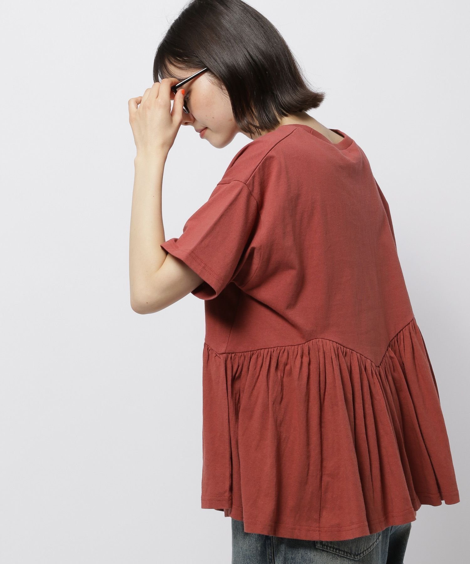【ニコアンド/niko and】のフレアヘムプリントTシャツ インテリア・キッズ・メンズ・レディースファッション・服の通販 founy(ファニー) 　ファッション　Fashion　レディースファッション　Ladies' Fashion Online　トップス・カットソー　Tops/Tshirt　シャツ/ブラウス　Shirts/Blouses　ロング / Tシャツ　T-Shirts　おすすめ　Recommend　カーゴパンツ　Cargo Pants　デニム　Denim　バランス　Balance　フレア　Flare　プリント　Print　ミックス　Mix　夏　Summer　春　Spring　S/S・春夏　Ss・Spring/Summer　レッド30|ID: prp329100004554965 ipo3291000000032700027
