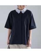 【テチチ/Te chichi】のレースカラー5分袖シャツブラウス 人気、トレンドファッション・服の通販 founy(ファニー) ファッション Fashion レディースファッション Fashion for Women トップス・カットソー Cut & Sew Tops シャツ・ブラウス・オフィスカジュアル Elegant Blouses & Button-Ups シンプル Simple, Minimal レース Lace, Lace Fabric thumbnail ネイビー|ID: prp329100004554993 ipo3291000000033642748