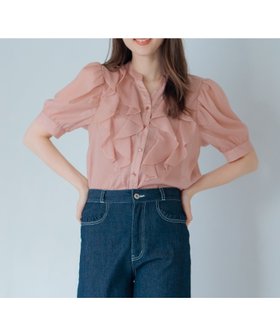 【ミッシュマッシュ/MISCH MASCH】の春夏コーデを華やかに彩る ラッフルシアーブラウス/MM528107 人気、トレンドファッション・服の通販 founy(ファニー) ファッション Fashion レディースファッション Fashion for Women トップス・カットソー Cut & Sew Tops シャツ・ブラウス・オフィスカジュアル Elegant Blouses & Button-Ups 春 Spring シフォン Chiffon, Lightweight Fabric スリーブ Sleeve, Long Sleeve / Short Sleeve タイトスカート Pencil Skirt, Tight Skirt ダウン Down, Puffer デニム Denim, Jeans Material フェミニン Feminine, Girly フリル Frill, Ruffle ボトム Bottoms, Lower Wear ワイド Wide, Wide Fit S/S・春夏 SS, Spring/Summer, Warm Season おすすめ Recommended / Our Picks 夏 Summer エレガント 上品 Elegant |ID:prp329100004555077