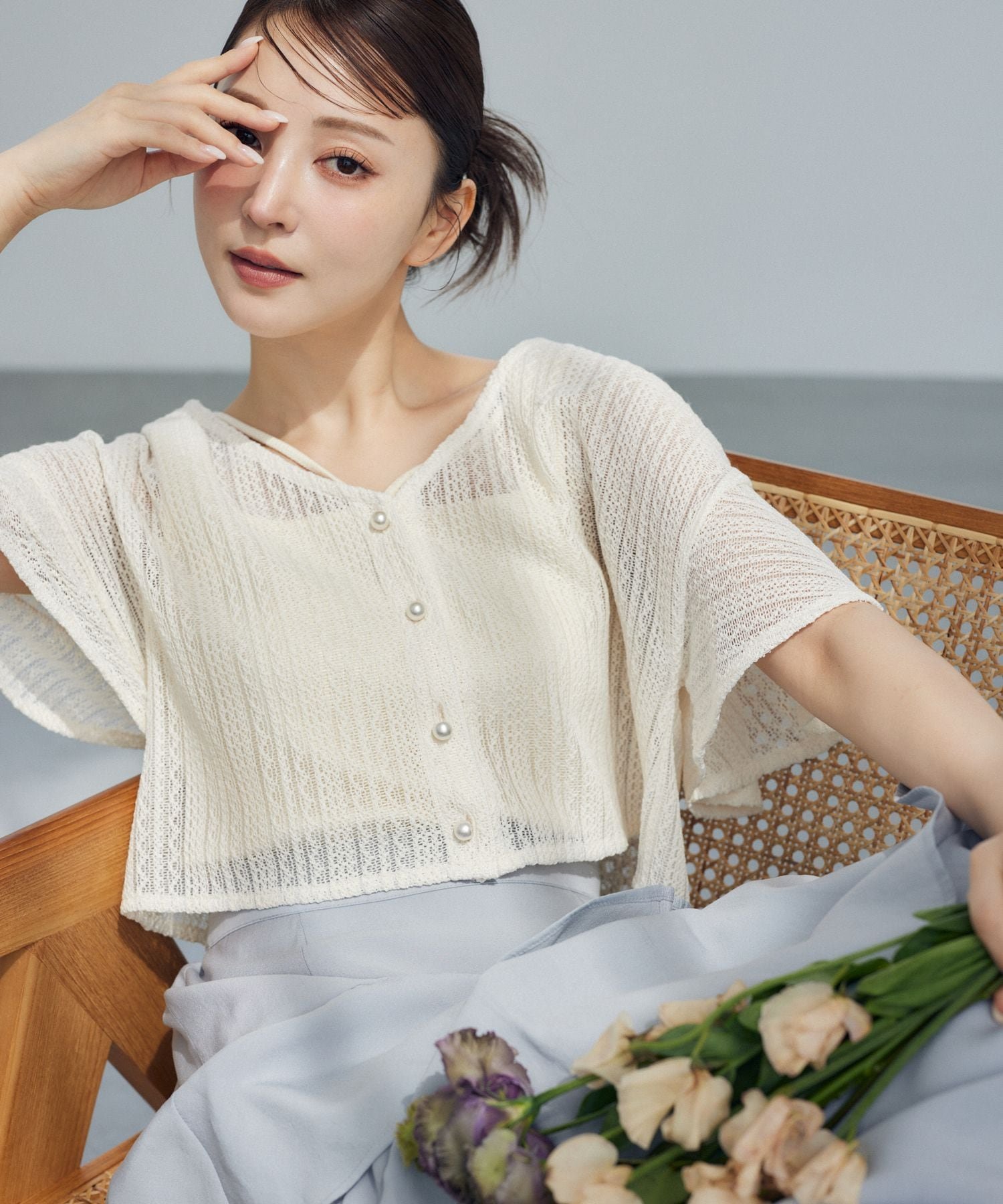 【ミスティ ウーマン/mysty woman】のラッセルレースアンサンブルSS インテリア・キッズ・メンズ・レディースファッション・服の通販 founy(ファニー) 　ファッション　Fashion　レディースファッション　Ladies' Fashion Online　トップス・カットソー　Tops/Tshirt　アンサンブル　Knit Ensemble　おすすめ　Recommend　アンサンブル　Ensemble　ショート　Short　スリーブ　Sleeve　タンク　Tank　ダウン　Down　デニム　Denim　トレンド　Trend　パール　Pearl　フェミニン　Feminine　フレア　Flare　ボトム　Bottom　レース　Race　エレガント 上品　Elegant　アイボリー08|ID: prp329100004555146 ipo3291000000032605049