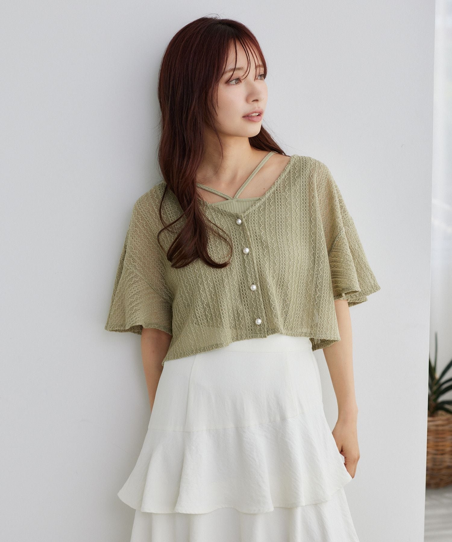 【ミスティ ウーマン/mysty woman】のラッセルレースアンサンブルSS インテリア・キッズ・メンズ・レディースファッション・服の通販 founy(ファニー) 　ファッション　Fashion　レディースファッション　Ladies' Fashion Online　トップス・カットソー　Tops/Tshirt　アンサンブル　Knit Ensemble　おすすめ　Recommend　アンサンブル　Ensemble　ショート　Short　スリーブ　Sleeve　タンク　Tank　ダウン　Down　デニム　Denim　トレンド　Trend　パール　Pearl　フェミニン　Feminine　フレア　Flare　ボトム　Bottom　レース　Race　エレガント 上品　Elegant　ライトグリーン72|ID: prp329100004555146 ipo3291000000032605051