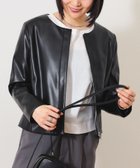 【その他のブランド/Other】のノーカラー フェイクレザー ブルゾン BLACK2|ID: prp329100004555221 ipo3291000000032194909