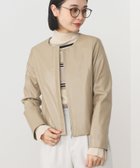 【その他のブランド/Other】のノーカラー フェイクレザー ブルゾン BEIGE|ID: prp329100004555221 ipo3291000000032194910