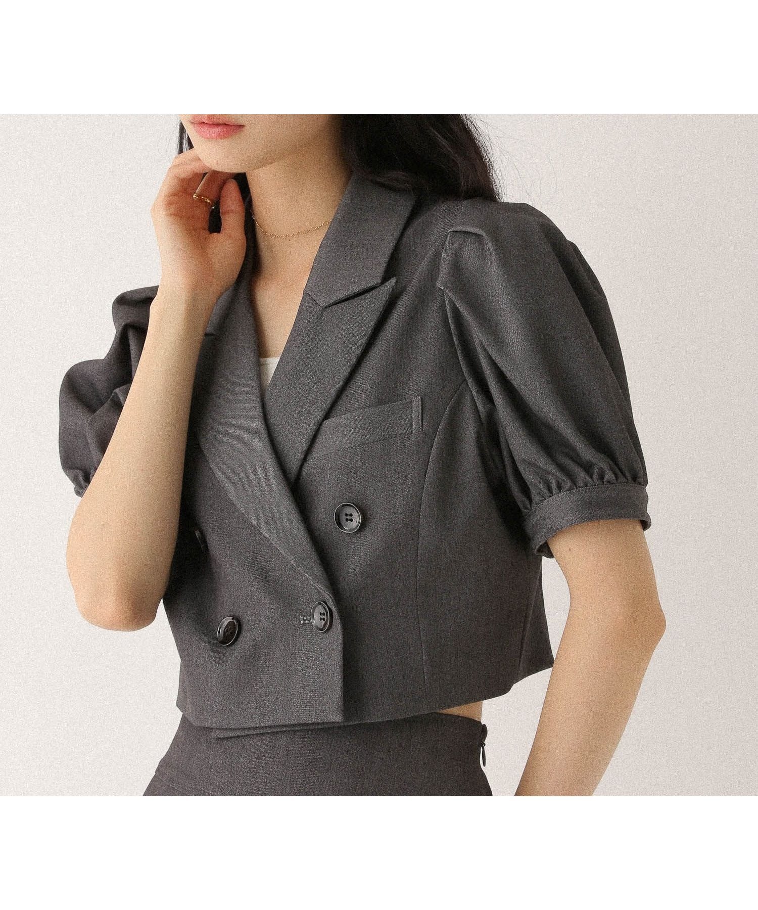 【ヘザー/Heather】のパフスリ-ブジャケット(半袖) インテリア・キッズ・メンズ・レディースファッション・服の通販 founy(ファニー) 　ファッション　Fashion　レディースファッション　WOMEN　アウター　Coat Outerwear　ジャケット　Jackets　おすすめ　Recommend　ショート　Short　ジャケット　Jacket　トレンド　Trend　半袖　Short Sleeve　グレー|ID: prp329100004555242 ipo3291000000032195047