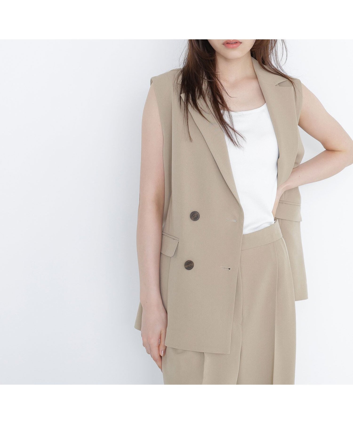 【ナチュラル ビューティー ベーシック/NATURAL BEAUTY BASIC】のドライタッチ SETUP ボクシージレ インテリア・キッズ・メンズ・レディースファッション・服の通販 founy(ファニー) 　ファッション　Fashion　レディースファッション　WOMEN　アウター　Coat Outerwear　トップス・カットソー　Tops/Tshirt　ベスト/ジレ　Gilets/Vests　シンプル　Simple　ストレッチ　Stretch　ダウン　Down　夏　Summer　ベージュ|ID: prp329100004555253 ipo3291000000032195091