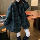 【ミニミニストア/miniministore】のチェック柄 チェスターコート レディース ネイビー|ID: prp329100004555256 ipo3291000000032195103