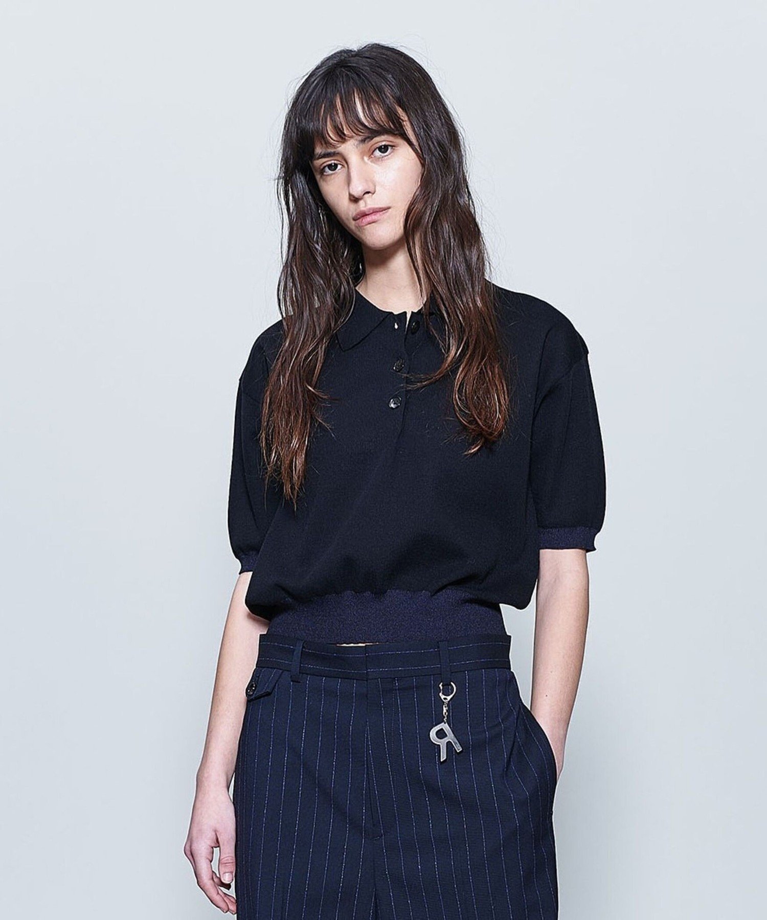 【ビューティ&ユース ユナイテッドアローズ/BEAUTY&YOUTH / UNITED ARROWS】の6(ROKU) カラーポイント ポロニット インテリア・キッズ・メンズ・レディースファッション・服の通販 founy(ファニー) 　ファッション　Fashion　レディースファッション　WOMEN　トップス・カットソー　Tops/Tshirt　ニット　Knit Tops　ショルダー　Shoulder　ドロップ　Drop　フェミニン　Feminine　マニッシュ　Mannish　BLACK|ID: prp329100004555284 ipo3291000000032195236