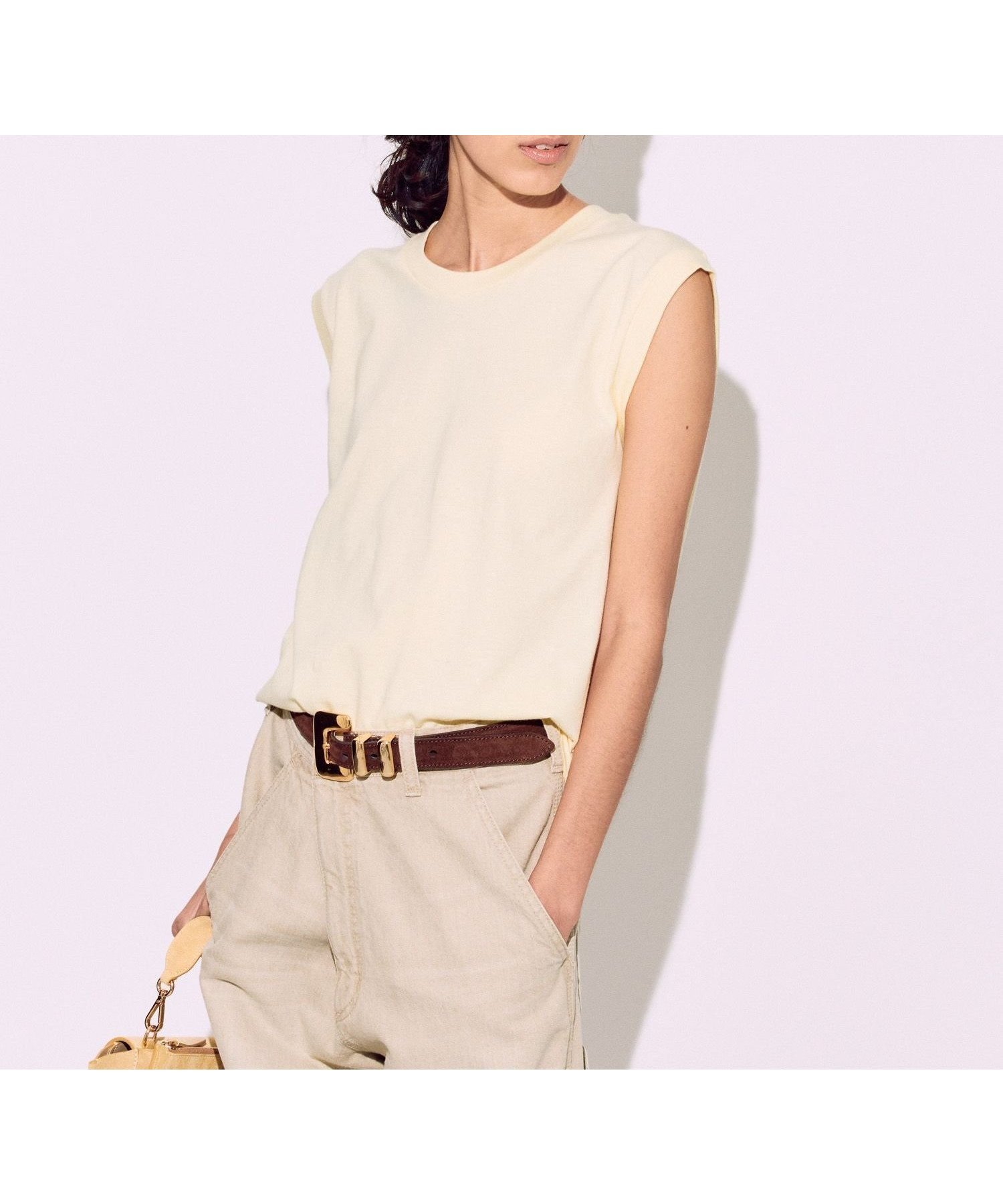 【ブリル/BRILL】のテンジクノースリーブ インテリア・キッズ・メンズ・レディースファッション・服の通販 founy(ファニー) 　ファッション　Fashion　レディースファッション　WOMEN　トップス・カットソー　Tops/Tshirt　キャミソール / ノースリーブ　No Sleeves　ノースリーブ　No Sleeve　ボトム　Bottom　イエロー61|ID: prp329100004555308 ipo3291000000032254419