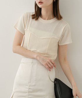 【センスオブプレイス/SENSE OF PLACE by URBAN RESEARCH】のビスチェデザインセーター(半袖) 人気、トレンドファッション・服の通販 founy(ファニー) ファッション Fashion レディースファッション Fashion for Women トップス・カットソー Cut & Sew Tops ビスチェ Bustiers & Corset Tops / Layered Bustier Style トレンド Trend, Trending Now ビスチェ Bustier, Corset Top ボトム Bottoms, Lower Wear 半袖 Short Sleeve, Half Sleeve |ID:prp329100004555315