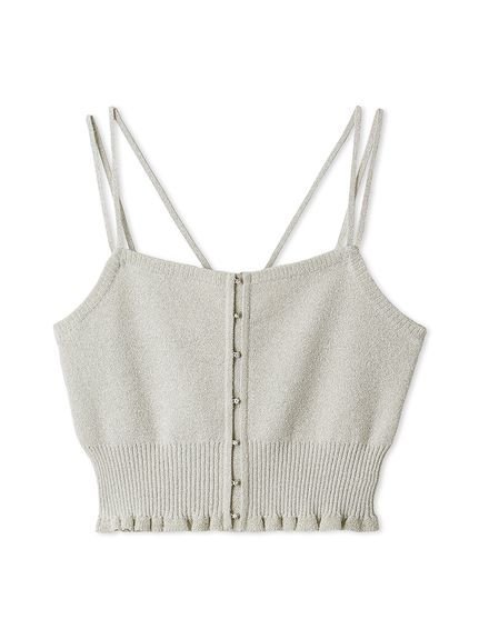 【スナイデル/SNIDEL】のビジューホックニットビスチェ インテリア・キッズ・メンズ・レディースファッション・服の通販 founy(ファニー) 　ファッション　Fashion　レディースファッション　WOMEN　トップス・カットソー　Tops/Tshirt　ニット　Knit Tops　ビスチェ　Bustier　おすすめ　Recommend　ウェーブ　Wave　エレガント 上品　Elegant　シルバー　Silver　ストレート　Straight　デコルテ　Decolletage　ビスチェ　Bustier　フェミニン　Feminine　フリル　Frills　フロント　Front　リボン　Ribbon　IVR[003]|ID: prp329100004555321 ipo3291000000032195451