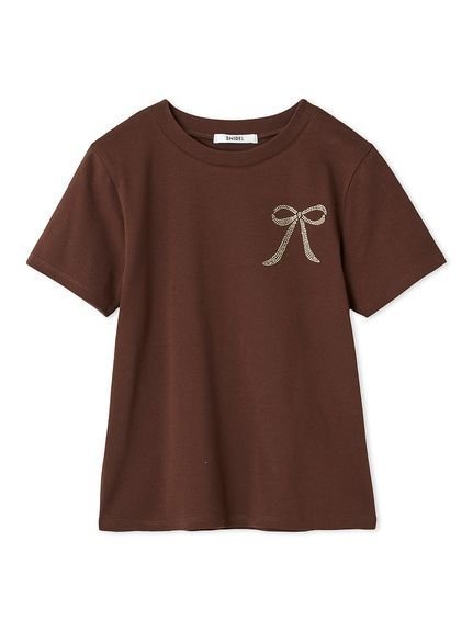 【スナイデル/SNIDEL】のORGANICSラインストーンTシャツ インテリア・キッズ・メンズ・レディースファッション・服の通販 founy(ファニー) 　ファッション　Fashion　レディースファッション　Ladies' Fashion Online　トップス・カットソー　Tops/Tshirt　シャツ/ブラウス　Shirts/Blouses　ロング / Tシャツ　T-Shirts　イエロー　Yellow　オーガニック　Organic　春　Spring　シルバー　Silver　シンプル　Simple　ジャケット　Jacket　ストレート　Straight　ストーン　Stone　トレンド　Trend　フィット　Fit　モチーフ　Motif　リボン　Ribbon　S/S・春夏　Ss・Spring/Summer　おすすめ　Recommend　夏　Summer　BRW[058]|ID: prp329100004555346 ipo3291000000032608898