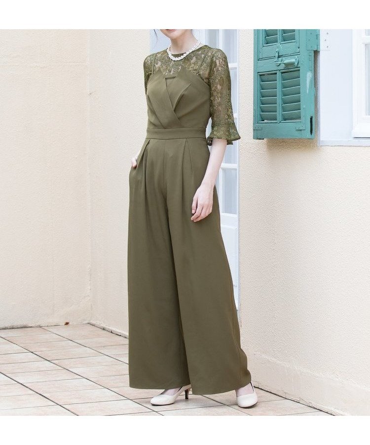 【ドレス/DRESS+】のレースブラウス ジャンプスーツ セットアップ パンツドレス パーティードレス インテリア・キッズ・メンズ・レディースファッション・服の通販 founy(ファニー) 　ファッション　Fashion　レディースファッション　Fashion for Women　セットアップ　Matching Sets　レディースパンツ・ボトムス　Pants & Trousers / Bottoms　オケージョン　Occasion Wear　スーツ　Suit, Formalwear　セットアップ　Set-Up, Coordinated Outfit　ドレス　Dress, One-Piece　パール　Pearl, Pearl Accent　フィット　Fit, Slim Fit　フォーマル　Formal, Dressy　ポケット　Pocket, Pocket Detail　ランダム　Random, Irregular　リボン　Ribbon, Bow　レース　Lace, Lace Fabric　ワイド　Wide, Wide Fit　セレモニー　Ceremony　入学式　Entrance Ceremony　卒業式　Graduation Ceremony　ビジネス 仕事 通勤　Business / Work / Commuting　結婚式　Wedding　披露宴　Wedding Reception　二次会　After Party　ダークカーキ|ID: prp329100004555770 ipo3291000000035069167