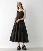 【ヘザー/Heather】のナイロンティアードキャミワンピース ブラック|ID: prp329100004555777 ipo3291000000032198962