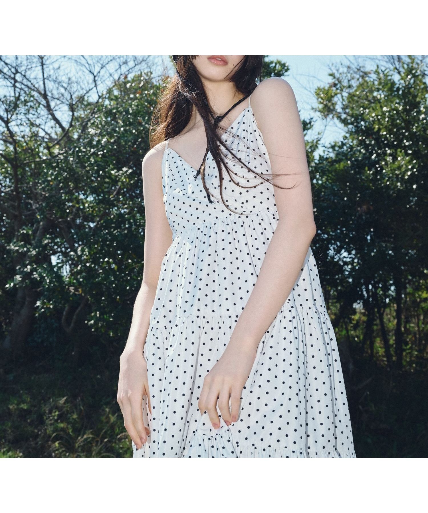 【ヘザー/Heather】のナイロンティアードキャミワンピース インテリア・キッズ・メンズ・レディースファッション・服の通販 founy(ファニー) 　ファッション　Fashion　レディースファッション　WOMEN　ワンピース　Dress　キャミワンピース　No Sleeve Dresses　キャップ　Cap　スニーカー　Sneakers　ダウン　Down　ドローコード　Draw Cord　フェミニン　Feminine　夏　Summer　ドット|ID: prp329100004555777 ipo3291000000032198966