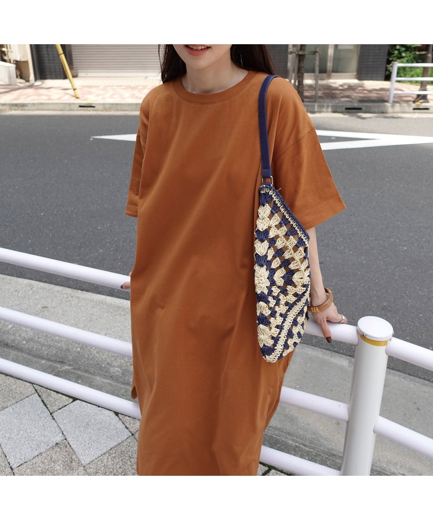 【コーナーズ/CORNERS】のUSAコットンビッグシルエットTシャツワンピース インテリア・キッズ・メンズ・レディースファッション・服の通販 founy(ファニー) 　ファッション　Fashion　レディースファッション　WOMEN　ワンピース　Dress　シャツワンピース　Shirt Dresses　キャメル|ID: prp329100004555795 ipo3291000000032519645