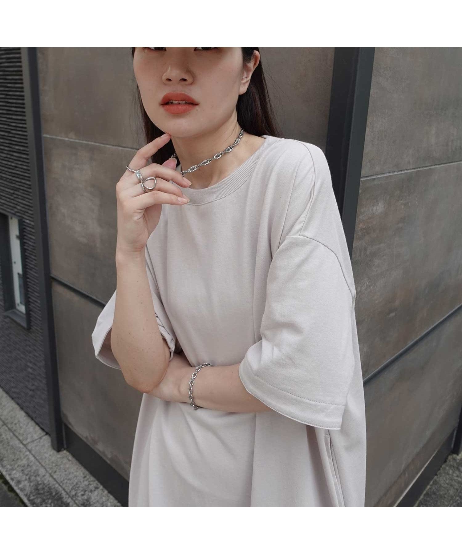 【コーナーズ/CORNERS】のUSAコットンビッグシルエットTシャツワンピース インテリア・キッズ・メンズ・レディースファッション・服の通販 founy(ファニー) 　ファッション　Fashion　レディースファッション　WOMEN　ワンピース　Dress　シャツワンピース　Shirt Dresses　グレージュ|ID: prp329100004555795 ipo3291000000032519650