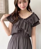 【その他のブランド/Other】のコットンワッシャー2WAYクロスフリルオフショルティアードワンピース チャコールグレー|ID: prp329100004555815 ipo3291000000032895050