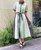 【アクシーズファム/axes femme】のストライプ配色シャツワンピース カーキ|ID: prp329100004555834 ipo3291000000032199538