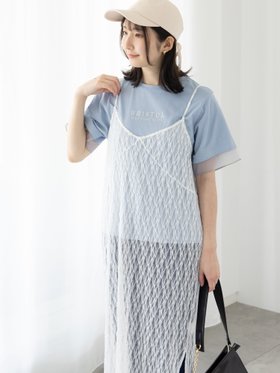【テチチ/Te chichi】のチュールレースキャミワンピース 人気、トレンドファッション・服の通販 founy(ファニー) ファッション Fashion レディースファッション WOMEN ワンピース Dress キャミワンピース No Sleeve Dresses キャミワンピース Cami Dress ロング Long 定番 Standard |ID:prp329100004555850