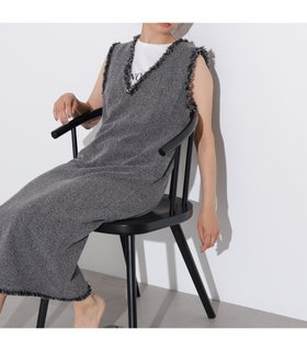 【エヌ ナチュラルビューティーベーシック/N.Natural Beauty basic】のライトツイーディーナローワンピース 人気、トレンドファッション・服の通販 founy(ファニー) ファッション Fashion レディースファッション WOMEN ワンピース Dress インナー Inner サマー Summer ツイード Tweed バランス Balance フリンジ Fringe ロング Long |ID:prp329100004555881