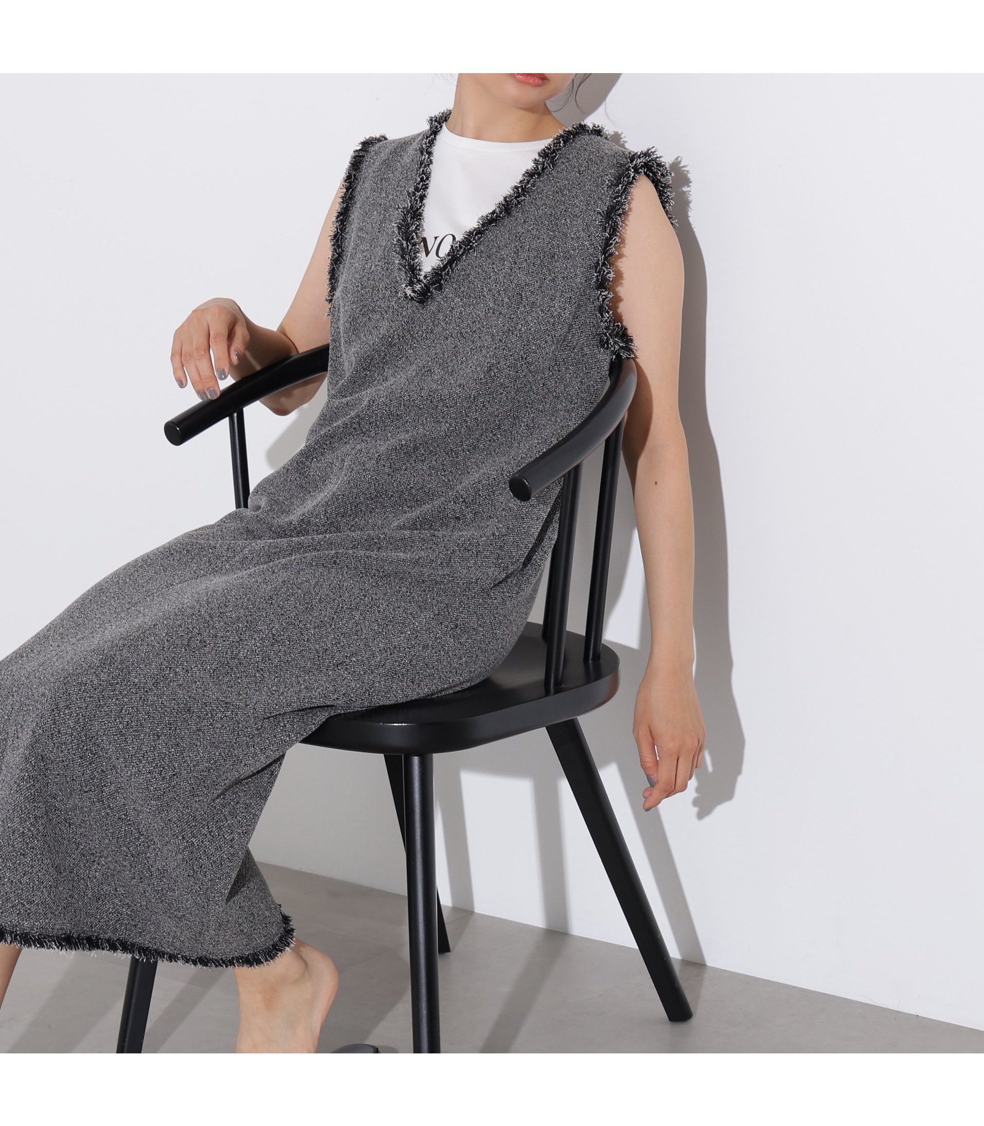【エヌ ナチュラルビューティーベーシック/N.Natural Beauty basic】のライトツイーディーナローワンピース 人気、トレンドファッション・服の通販 founy(ファニー) 　ファッション　Fashion　レディースファッション　WOMEN　ワンピース　Dress　インナー　Inner　サマー　Summer　ツイード　Tweed　バランス　Balance　フリンジ　Fringe　ロング　Long　 other-1|ID: prp329100004555881 ipo3291000000032249153