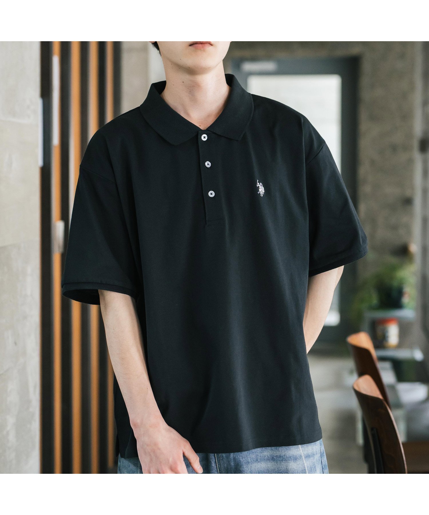 【ロッキーモンロー/Rocky Monroe】のU.S. POLO ASSN. 別注コラボワンポイントロゴ刺繍天竺ポロシャツ インテリア・キッズ・メンズ・レディースファッション・服の通販 founy(ファニー) 　ファッション　Fashion　レディースファッション　WOMEN　トップス・カットソー　Tops/Tshirt　シャツ/ブラウス　Shirts/Blouses　ポロシャツ　Polo Shirts　シンプル　Simple　スポーツ　Sports　スリット　Slit　バランス　Balance　ポロシャツ　Polo Shirt　別注　Special Order　メンズ　Mens　リラックス　Relax　ワイド　Wide　再入荷　Restock/Back In Stock/Re Arrival　おすすめ　Recommend　ブラック|ID: prp329100004555945 ipo3291000000032200288