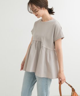 【アーバンリサーチ ドアーズ/URBAN RESEARCH DOORS】の布帛切替ドルマンカットソー 人気、トレンドファッション・服の通販 founy(ファニー) ファッション Fashion レディースファッション WOMEN トップス・カットソー Tops/Tshirt カットソー Cut and Sewn 2025年 2025 2025春夏・S/S Ss,Spring/Summer,2025 カットソー Cut And Sew ギャザー Gather ペプラム Peplum ランダム Random エレガント 上品 Elegant 切替 Switching 夏 Summer S/S・春夏 Ss・Spring/Summer |ID:prp329100004555981