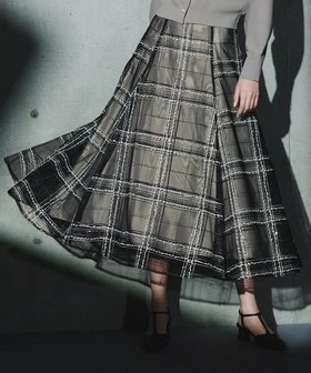【ストロベリーフィールズ/STRAWBERRY FIELDS】のシャイニーチェックフレアースカート 人気、トレンドファッション・服の通販 founy(ファニー) ファッション Fashion レディースファッション WOMEN スカート Skirt |ID:prp329100004556063