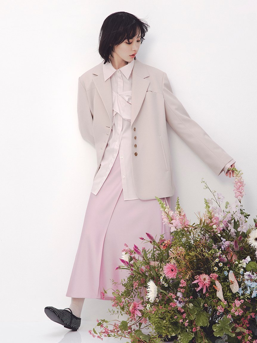 【フレイ アイディー/FRAY I.D】のラップデザインサテンナロースカート インテリア・キッズ・メンズ・レディースファッション・服の通販 founy(ファニー) 　雑誌掲載アイテム　Magazine Items　ファッション雑誌　Fashion Magazines　スウィート　Sweet　ファッション　Fashion　レディースファッション　WOMEN　スカート　Skirt　3月号　March Issue　とろみ　Thickness　エレガント 上品　Elegant　サテン　Satin　トレンド　Trend　ラップ　Wrap　リボン　Ribbon　ワンポイント　One Point　雑誌　Magazine　PNK[066]|ID: prp329100004556069 ipo3291000000032324779